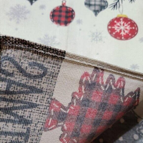 Christmas Table Runner Cottage Farmhouse Decor Red Black Holiday Decoration 90" - Picture 7 of 8